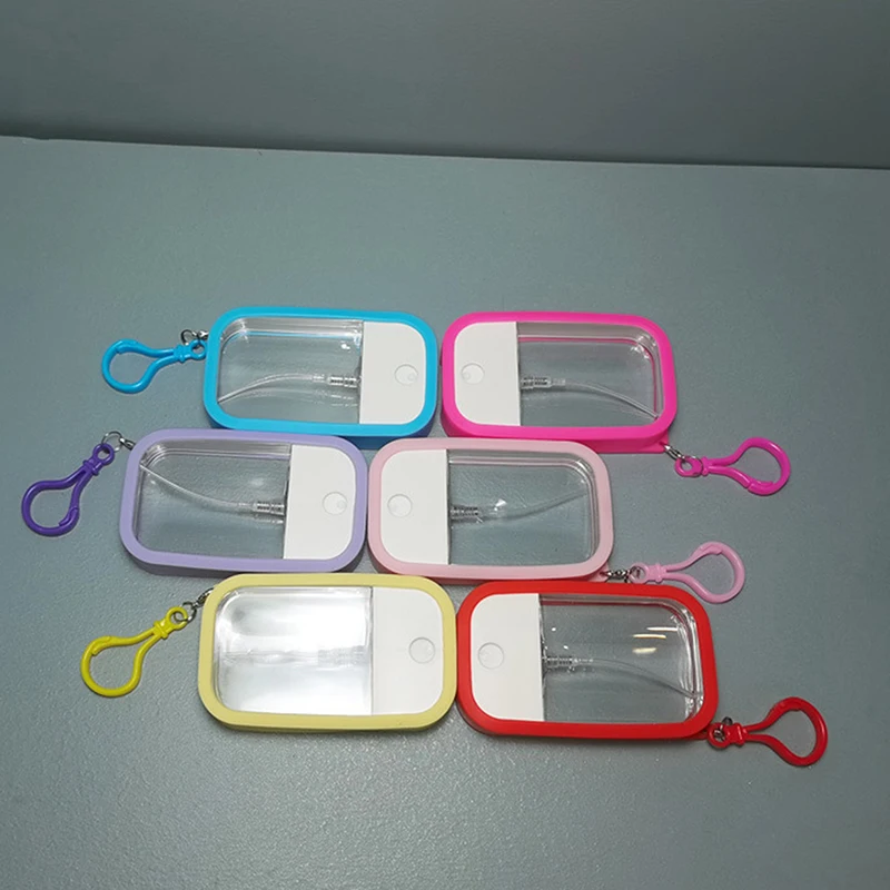 Portable Spray Bottle High Pressure Alcohol Disinfectant 38ML Mist Spray Bottle With Silicone Sleeve And Keychain