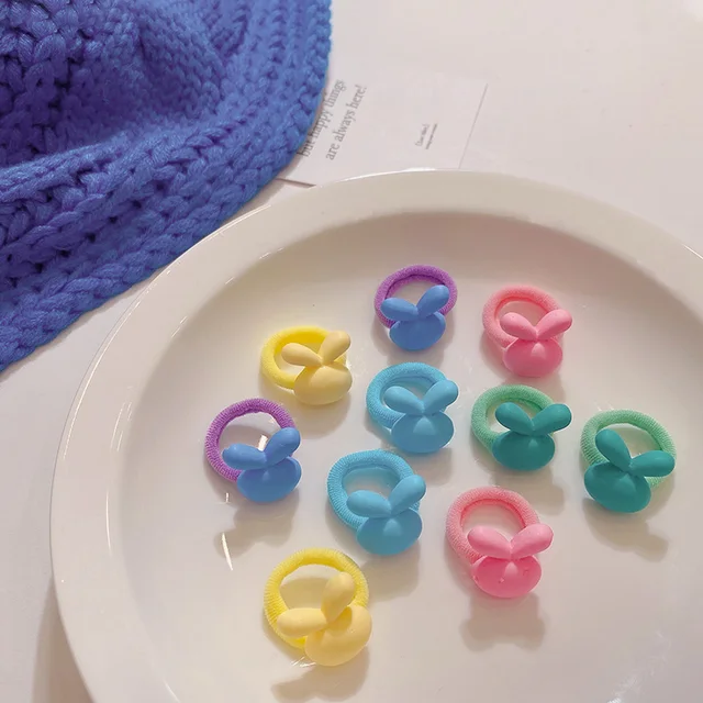 100Psc/Set Lovely Colorful Hair Bands For Girls Nylon Hair Ties Kids Candy Color Elastic Rubber Band Scrunchie Hair Accessories 10pcs