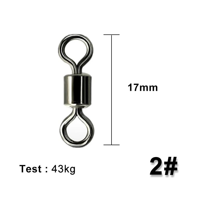 50pcs size2 50 шт. рыболовные снасти Поворотный прочный разъем шарикоподшипник оснастки из нержавеющей стали рыболовные Вертлюги роликовые рыболовные Крючки Аксессуары - Цвет: 50pcs size2