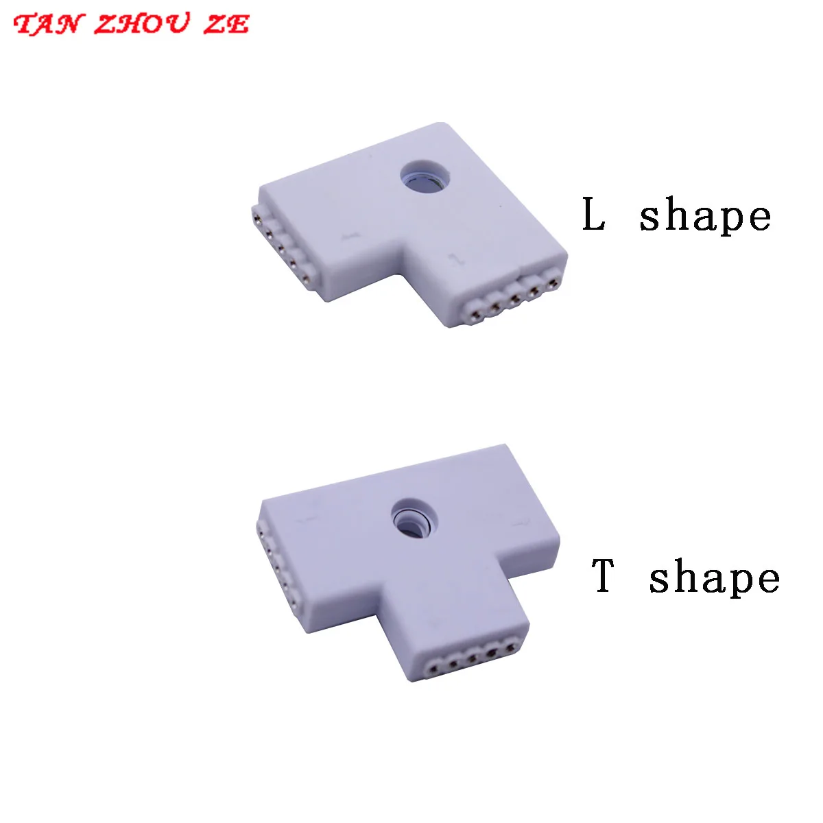 

LED Strip Connectors 4pin 10mm / 5pin 12mm Free Welding Connector L T X model shape style5pcs/lot.