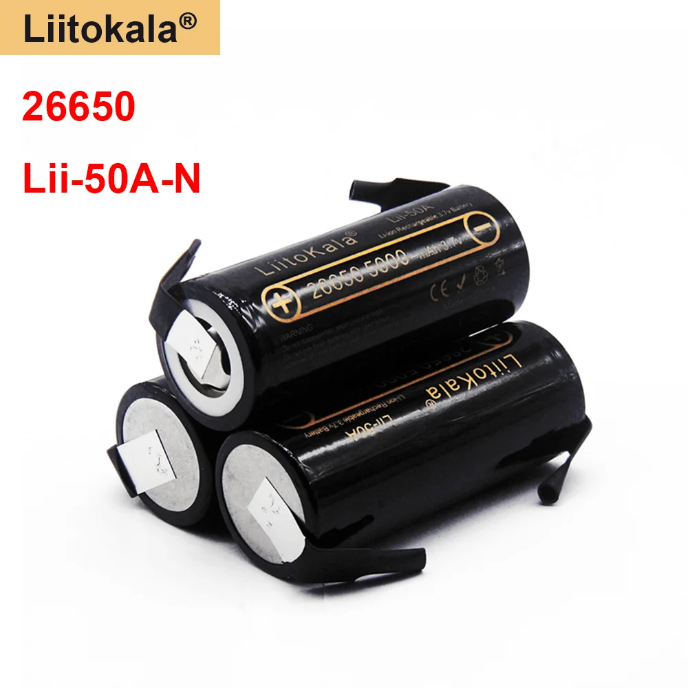 LiitoKala 26650 5000 мАч литий ионная аккумуляторная батарея Lii 50A N 3 7 в Аккумулятор для