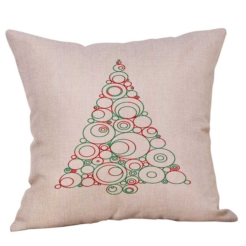 Веселая Рождественская наволочка для подушки хлопково-льняные, для дивана наволочка для подушки домашний декор чехол для подушки Cojines наволочки - Цвет: C