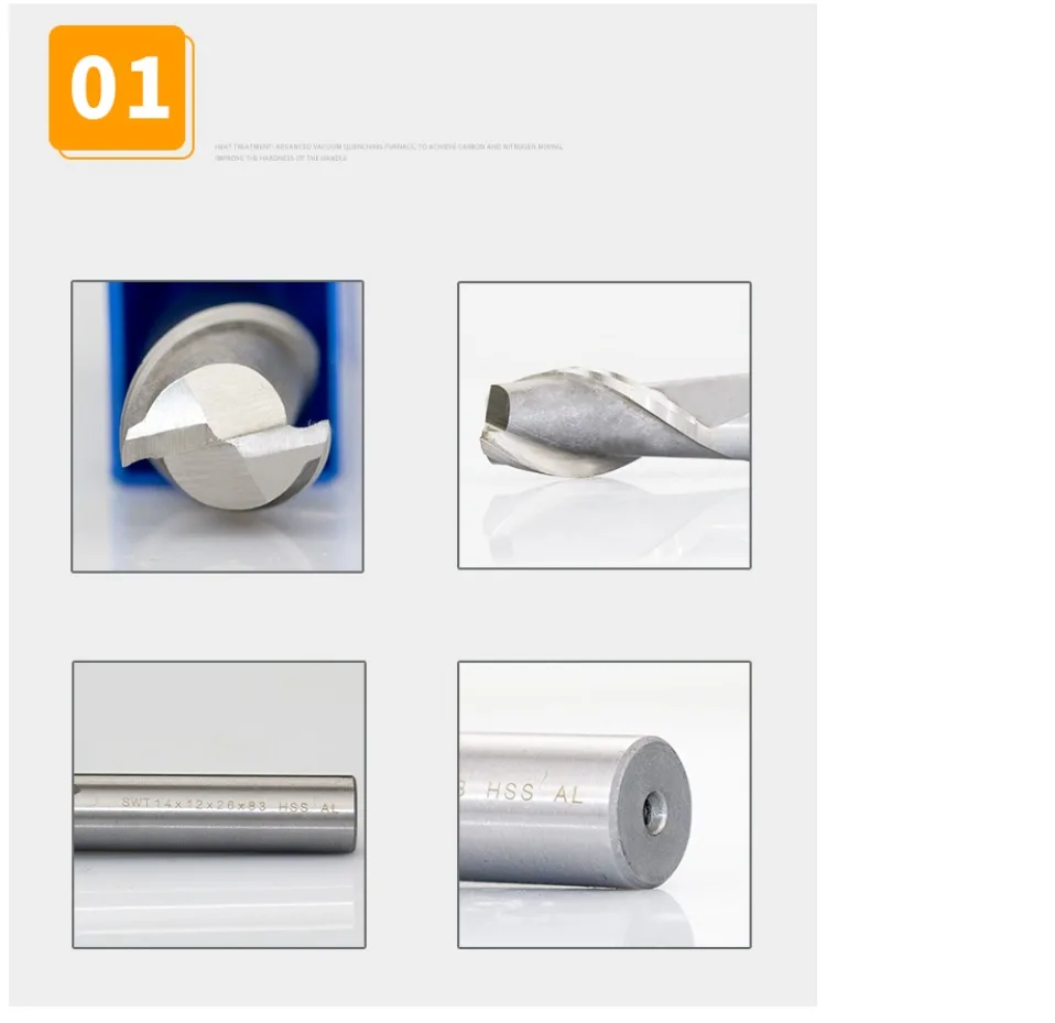 CNC-Bearbeitungswerkzeug: 2-Schneidiger Wolframstahl-Fräser für Weißstahl, 3*6*8*52/8*8*19*63, Verschiedene Packoptionen für Werkzeugmaschinen – Detail 8