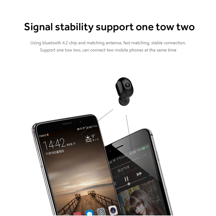 TWS беспроводной Bluetooth интеллектуальное шумоподавление Функция мини невидимый беспроводной Bluetooth 5,0 наушники одна гарнитура IY280