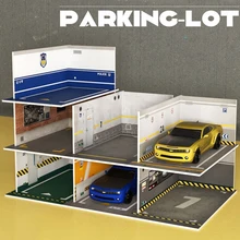 Ölçekli plastik DIY modeli PVC park yeri uzay sahne garaj ev koleksiyonu dekoratif 1:32 simülasyon alaşım araba Model seti CT0195