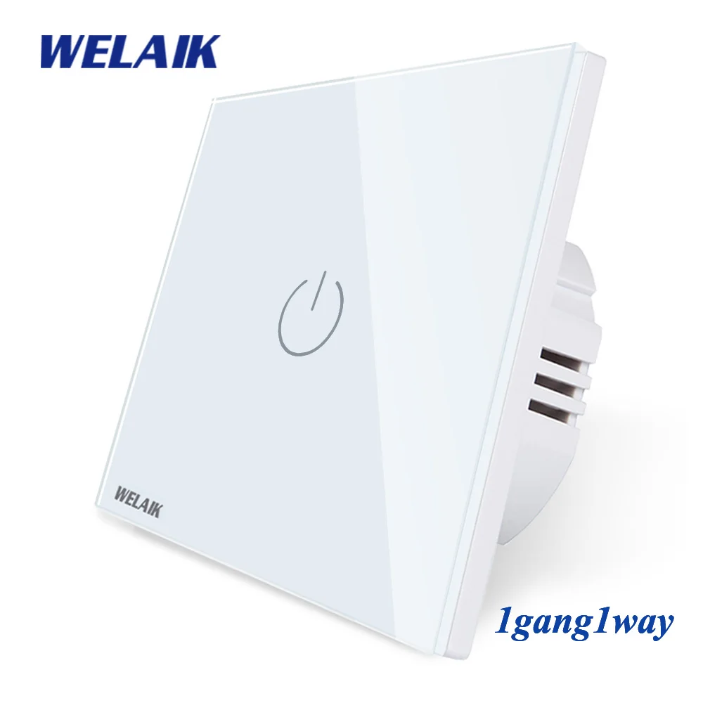  WELAIK UK Touch-Switch Crystal-Glass Panel-Switch Wall-Intelligent Switch-Smart-Switch 1gang-1way L - 33015625302
