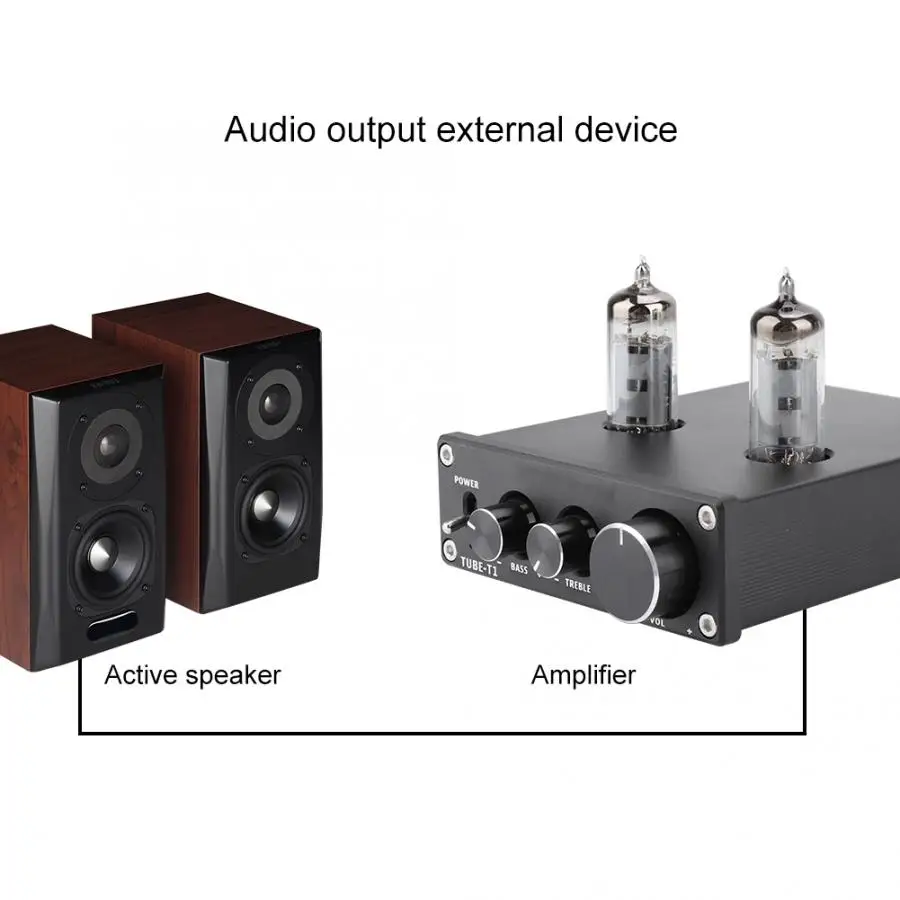 Трубка-1 Мини желчный предусилитель ламповый усилитель буфера HIFI аудио предусилитель ВЧ регулировка басов предусилитель с 12В мощность