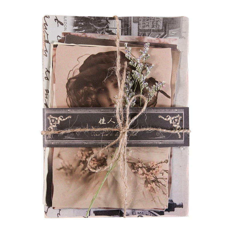 DIY Scrapbooking Accessories Vintage Old Time Material Paper DIY Scrapbook Junk Journal Base Collage Diary Happy Plan Gift wrapping Decoration material paper