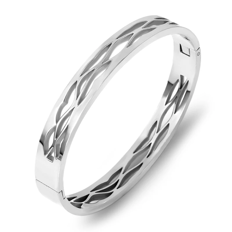 FYSARA, винтажные, полые, геометрические браслеты и браслеты для женщин, Bijoux, золотые, очаровательные браслеты, нержавеющая сталь, ювелирные изделия, аксессуары - Metal Color: silver