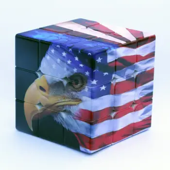 

Kuulee 3x3x3 Magic Cube High Quality Child Interesting Toys American Flag Eagle Magic Cube Toyfor Developing Intelligence