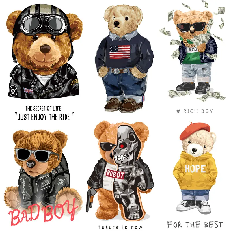 cartoon bear patches on clothes