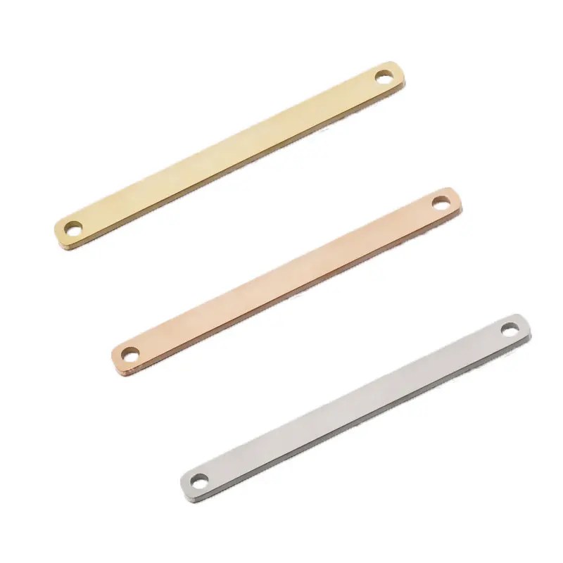 

20Pcs/Lot 32*2.5mm Strip Charms Mirror Polish Stainless Steel Connector Charms For DIY Making Necklace Braid Bracelets Jewelry