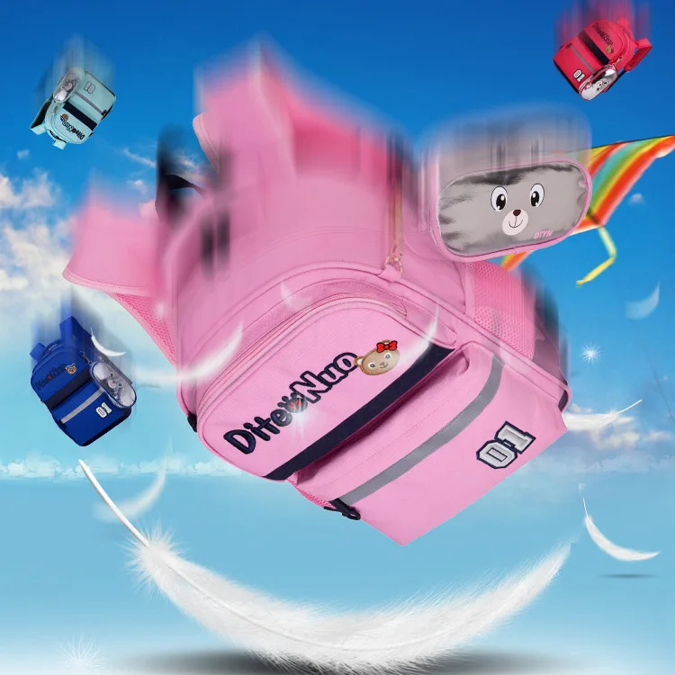 

Diteyanuo Korean-style Schoolbag for Elementary School Students 2-3 Grade Girls Shoulder 10-12-Year-Old Children Spine-Burden Re