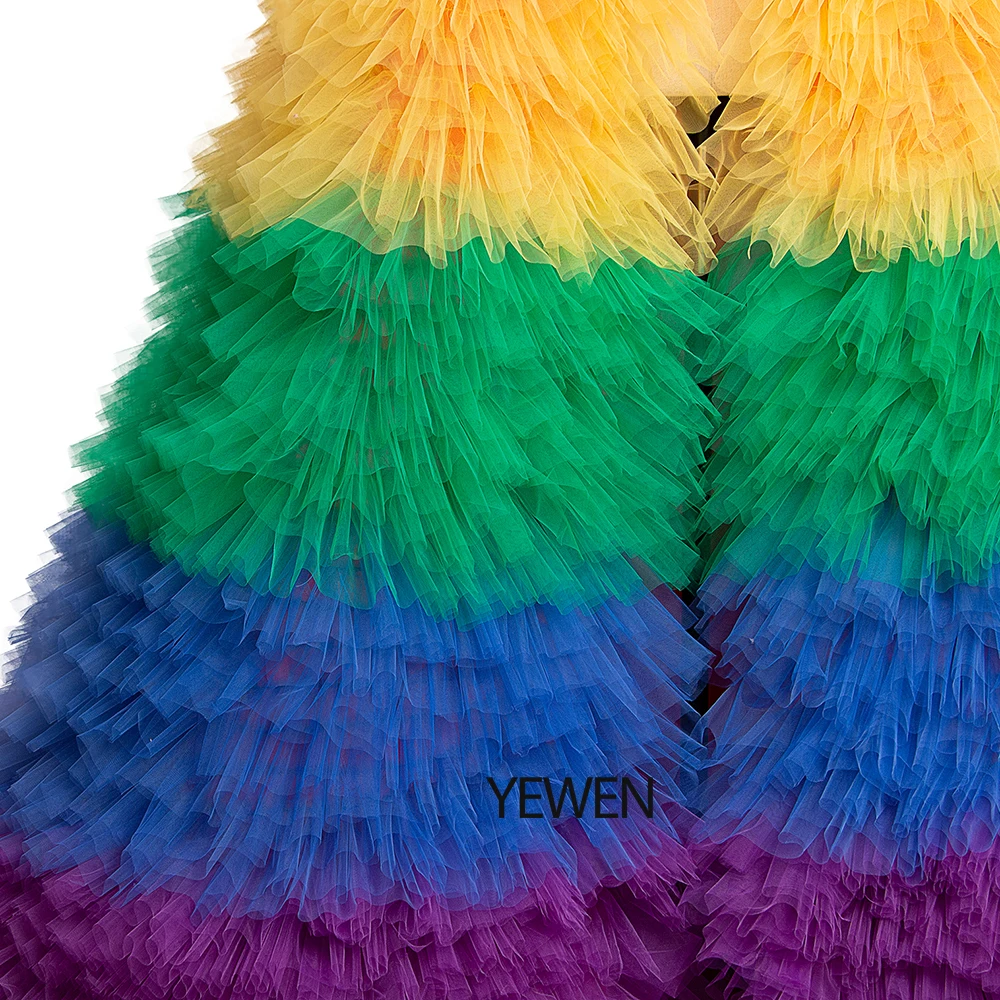 Robe De Soire великолепные красочные длинные вечерние платья YEWEN свадебный пиджак Элегантные платья знаменитостей