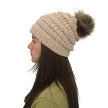 Модные зимние женские шапки, шапка, лыжная вязаная шапочка, шапка, осенняя уличная шапка из искусственного меха, вязаная Вязаная шапка-бини h5