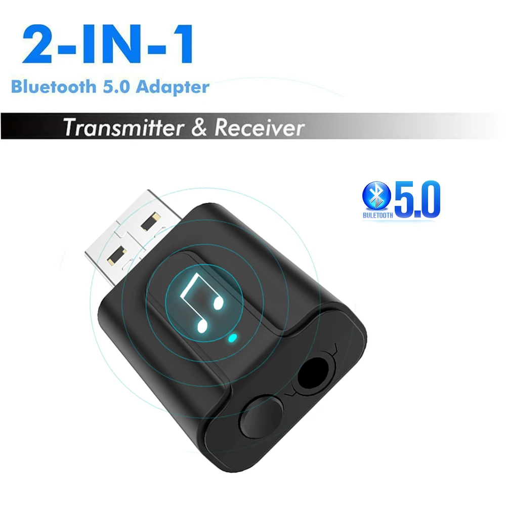 Беспроводной адаптер Bluetooth 5,0 аудио приемник передатчик Мини USB 3,5 мм разъем стерео Bluetooth AUX RCA для ТВ ПК автомобиля