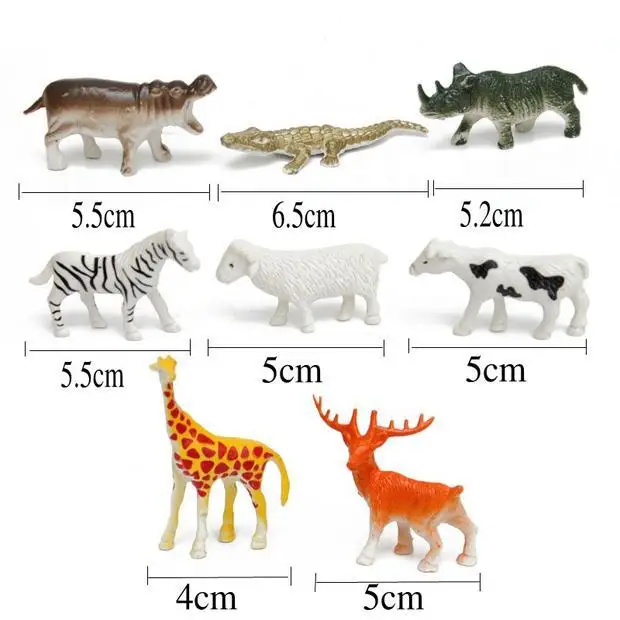 Модель луга леса модель животного пластиковая игрушка жираф пятнистый олень носорог и другие 8 животных набор