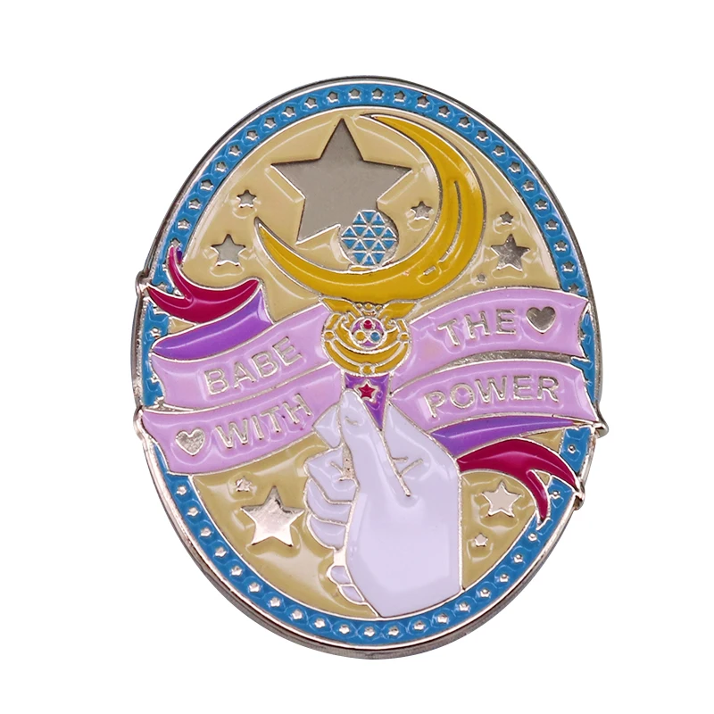 Sailor Moon Moon Stick Brooch Girl Power Pin Magic Jewelry - Brooches ...