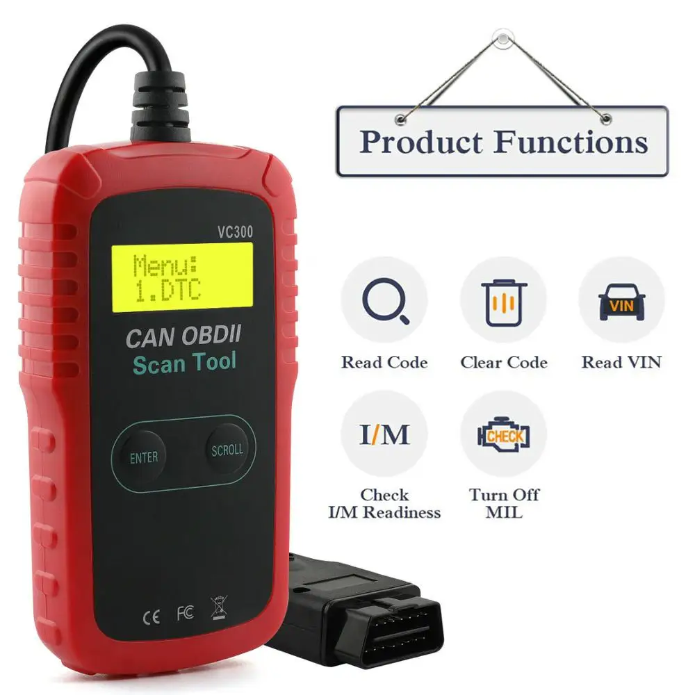 Автомобильный OBD2 считыватель кодов OBD2 сканер автомобильный диагностический инструмент для проверки неисправностей двигателя VC300 VC300 автоматический мобильный диагностический инструмент