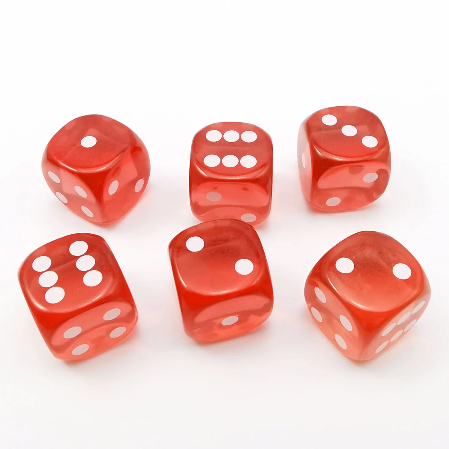 14.5MM Printing Precision Dice Translucent Colors 0.57inch 6pcs Set