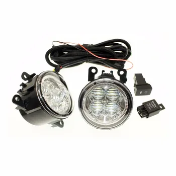 

H11 Wiring Harness Sockets Wire Connector Switch + 2 Fog Lights DRL Front Bumper 5D Lens LED Lamp For MITSUBISHI L200 KB_T KA_T