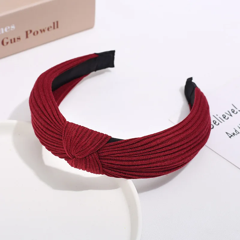 Solid Soft Knotted Headband Women Hairbands For Lady Turban Bezel Wide Simple Hair Hoop Girls Hair Accessories Headwear designer hair clips Hair Accessories