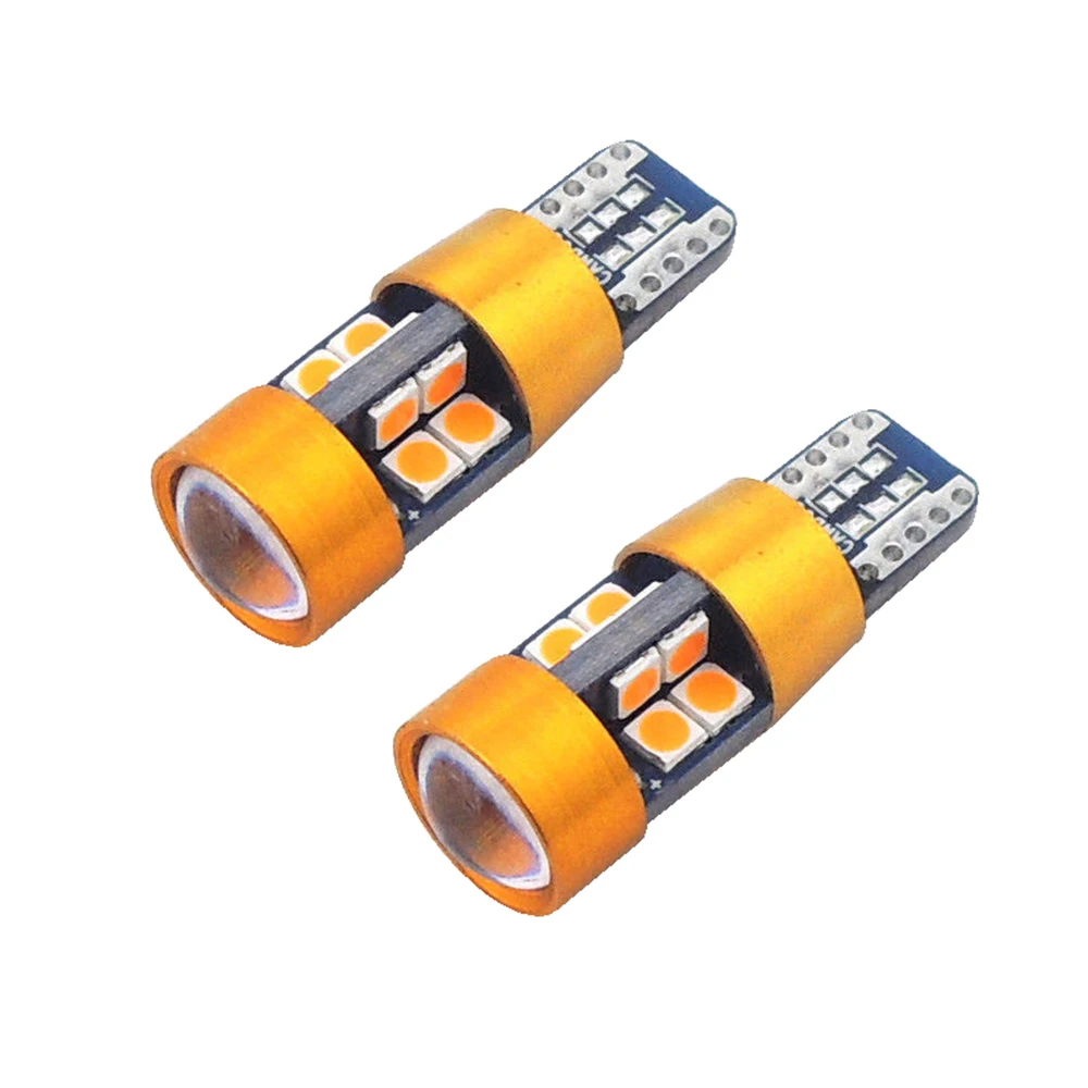 1 Pair Amber Car Position Parking Lights T10 168 194 2825 Replacement LED Bulbs 