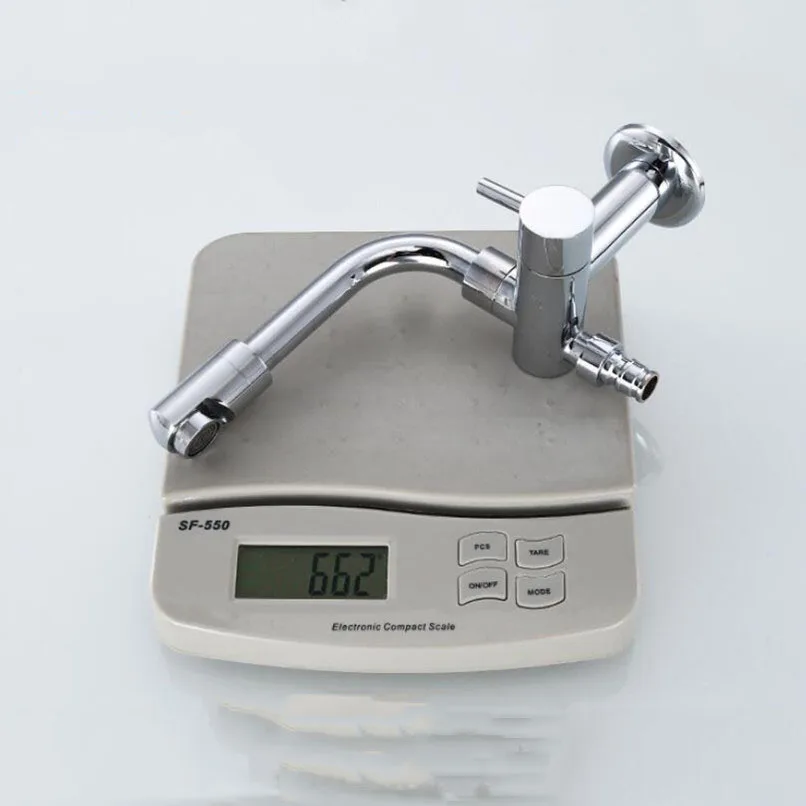 G1/2 Brass Wall-mounted Style Washing Machine 360° Rotating Faucet Bathroom Balcony One In Two Out Mop Pool Tap Double Bibcock