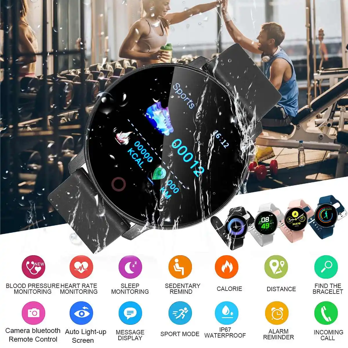 Смарт-часы X9, bluetooth, браслет, мониторинг сердечного ритма, кровяного давления, 1,3 дюймов, цветной ips HD сенсорный экран, спортивные водонепроницаемые часы