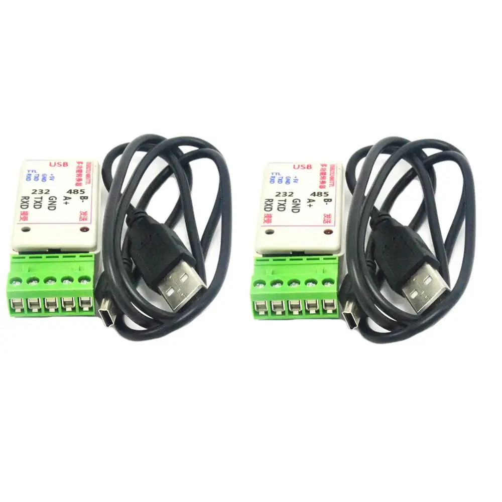 

2pcs 2 in 1 USB to RS485 USB to RS232 RS232 to RS485 Converter Adapter Converter Adapter with CH340T