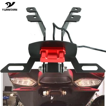 

Motorcycle Adjustable Angle License Number Plate Frame Holder Bracket With LED Light For YAMAHA T-MAX 530 TMAX 530 2017-2018