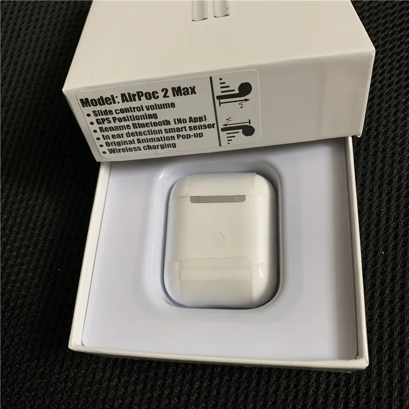 Airpoc2 Max GPS TWS Volume Control Smart Sensor Change Name Positioning Earbuds Bluetooth Earphone Head phone PK i90000 Pro TWS