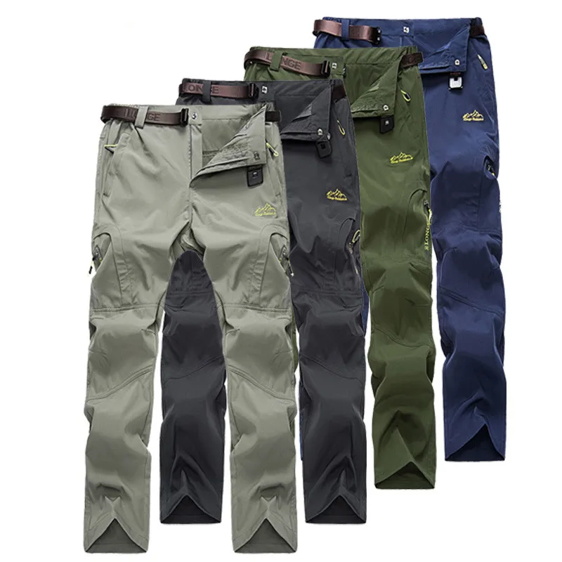 Men Stretch Hiking Pants Summer Quick Dry Breathable High Elastic Trousers Outdoor Mountain Trekking Fishing Climbing Pants 5XL