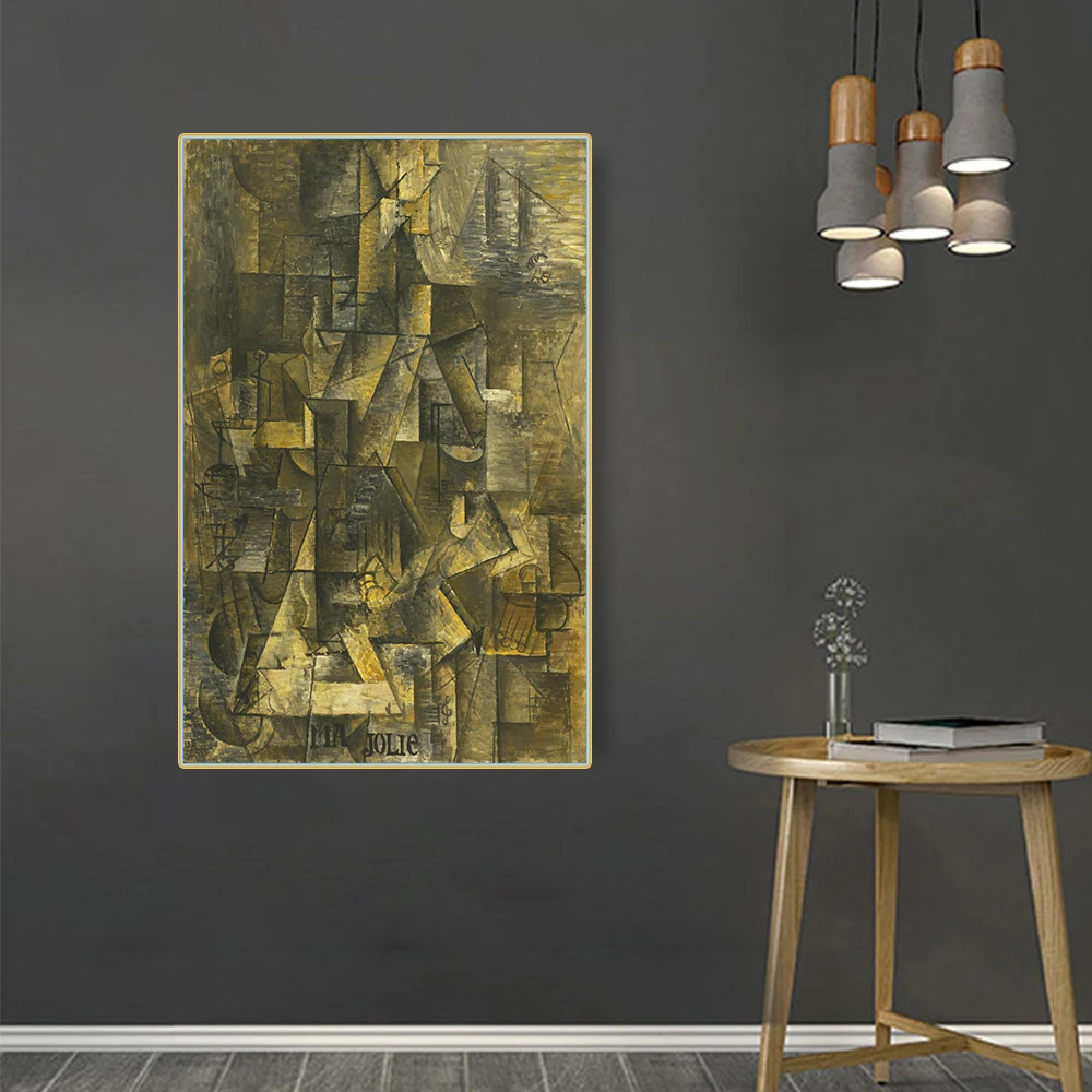 

Citon Pablo PicassoMa Jolie,1911-1912Canvas Oil Painting Artwork Poster Picture Modern Wall Decor Home Living room Decoration
