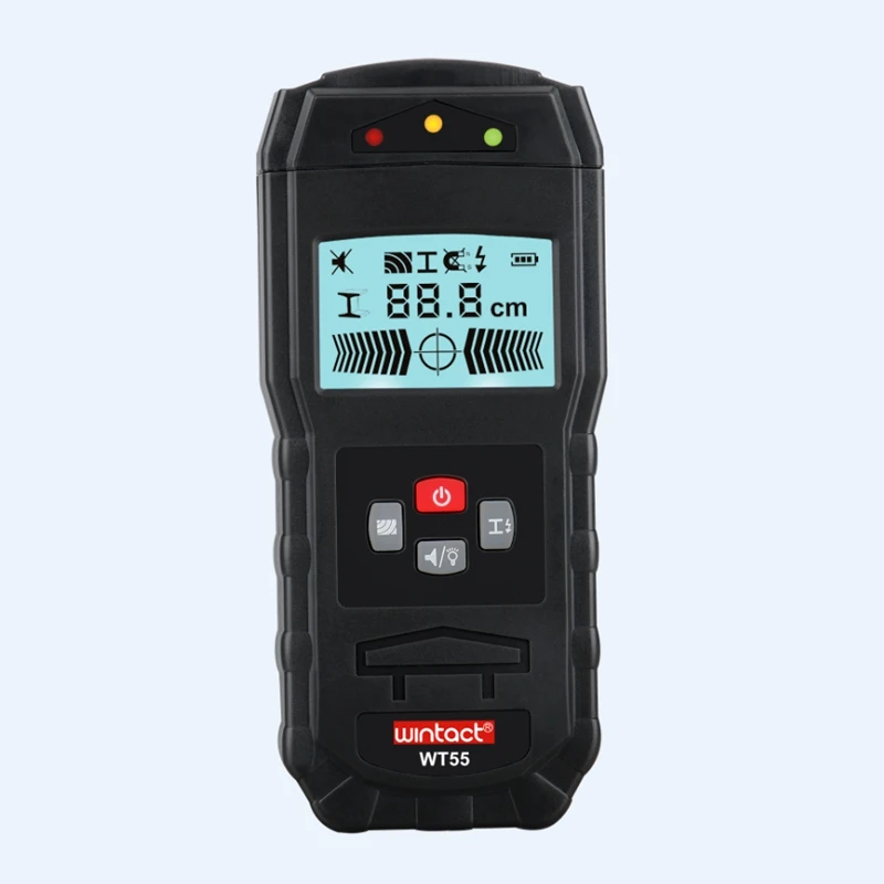 Online WT55 Multi funktion Suche Metall Detektor Empfindliche Holz Balken AC Live Draht Kabel Wand Scanner LCD Wand Metall Finder anzeige