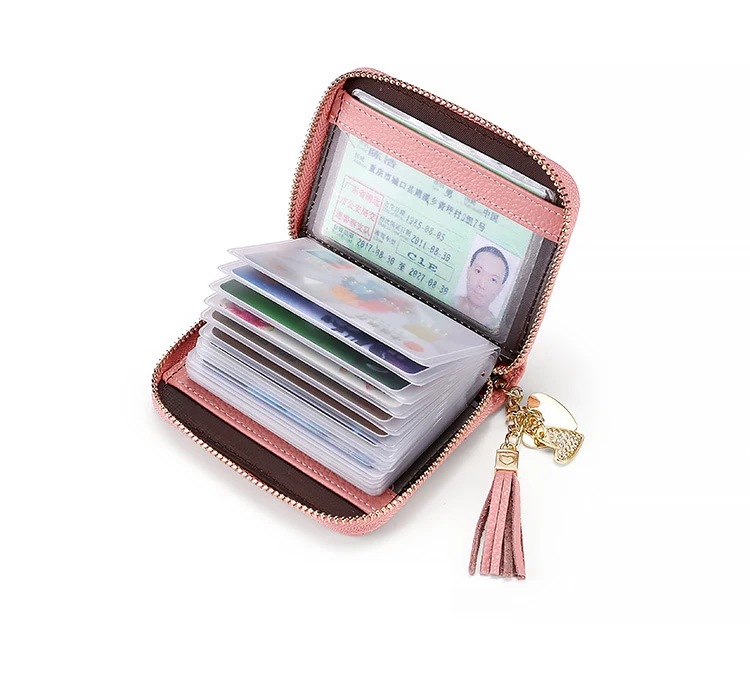 Rfid-блокировка противоугонное дизайнерское женское портмоне-клатч Femme кошелек на молнии мульти-слот для карт большая емкость кисточка натуральная кожа