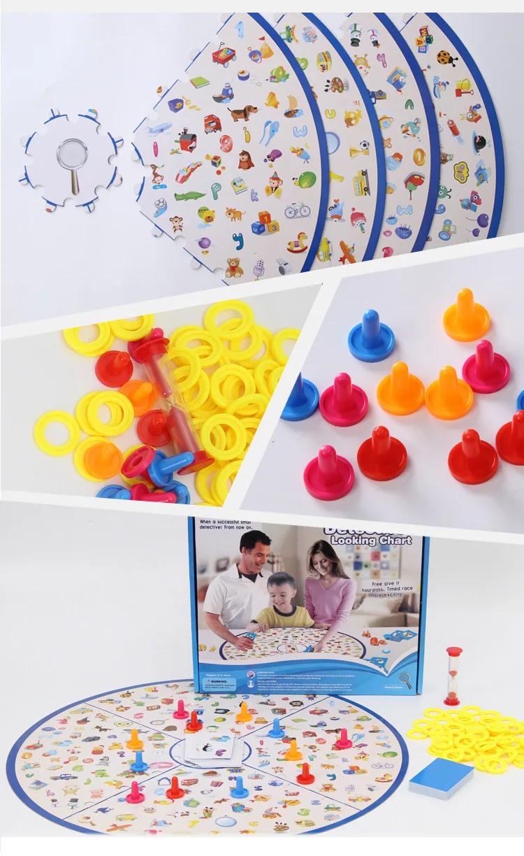 Детская головоломка Монтессори, обучающая игра, дети, детективы, смотрите диаграмму доска, пластиковая головоломка, игрушки для детей