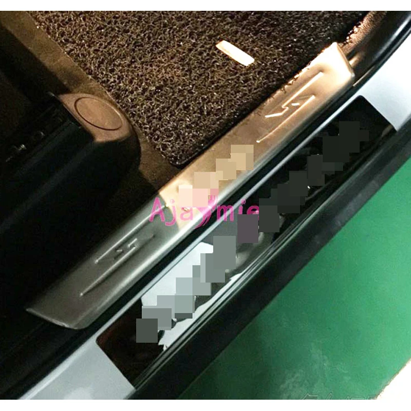 Car & Truck Exterior Mouldings & Trim Chrome Black Steel Door Sill