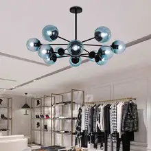 Современные стеклянные люстры для гостиной, спальни, фойе, черная лампа, люстры для дома, светильник ing, железный светильник E27 110-220 В