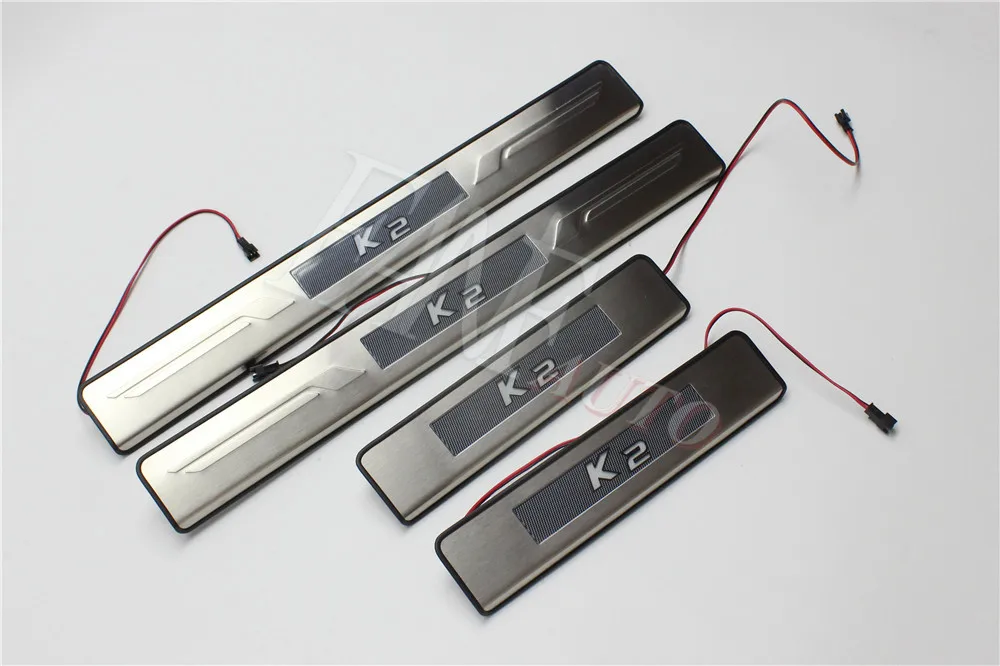 Нержавеющая сталь светодиодные пороги Накладка защита порогов защитная накладка для KIA K2 2011 - Цвет: K2