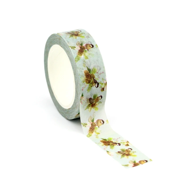NEW 1PC. 10M Decorative Parrot Toucan Cardinal Birds Christmas Washi Tape Set DIY Planner Adhesive Masking Tape Cute Stationery