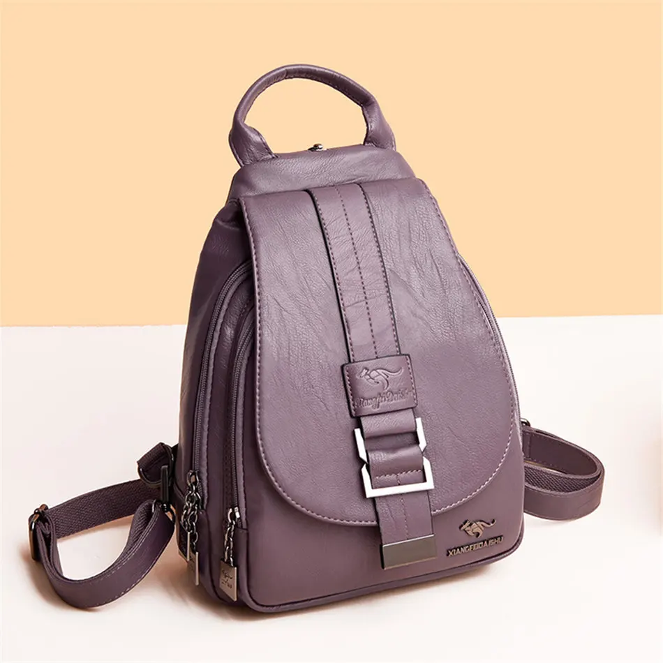 Винтажный женский кожаный рюкзак школьный женский высококачественный черный школьный рюкзак большой емкости Женские сумки на плечо