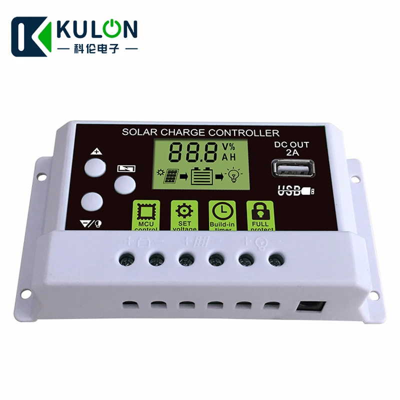 30A 20A 10A 12V 24V автоматический Солнечный контроллер заряда солнечные регуляторы PV ЖК-дисплей 5V USB выход ШИМ солнечный заряд Contoller