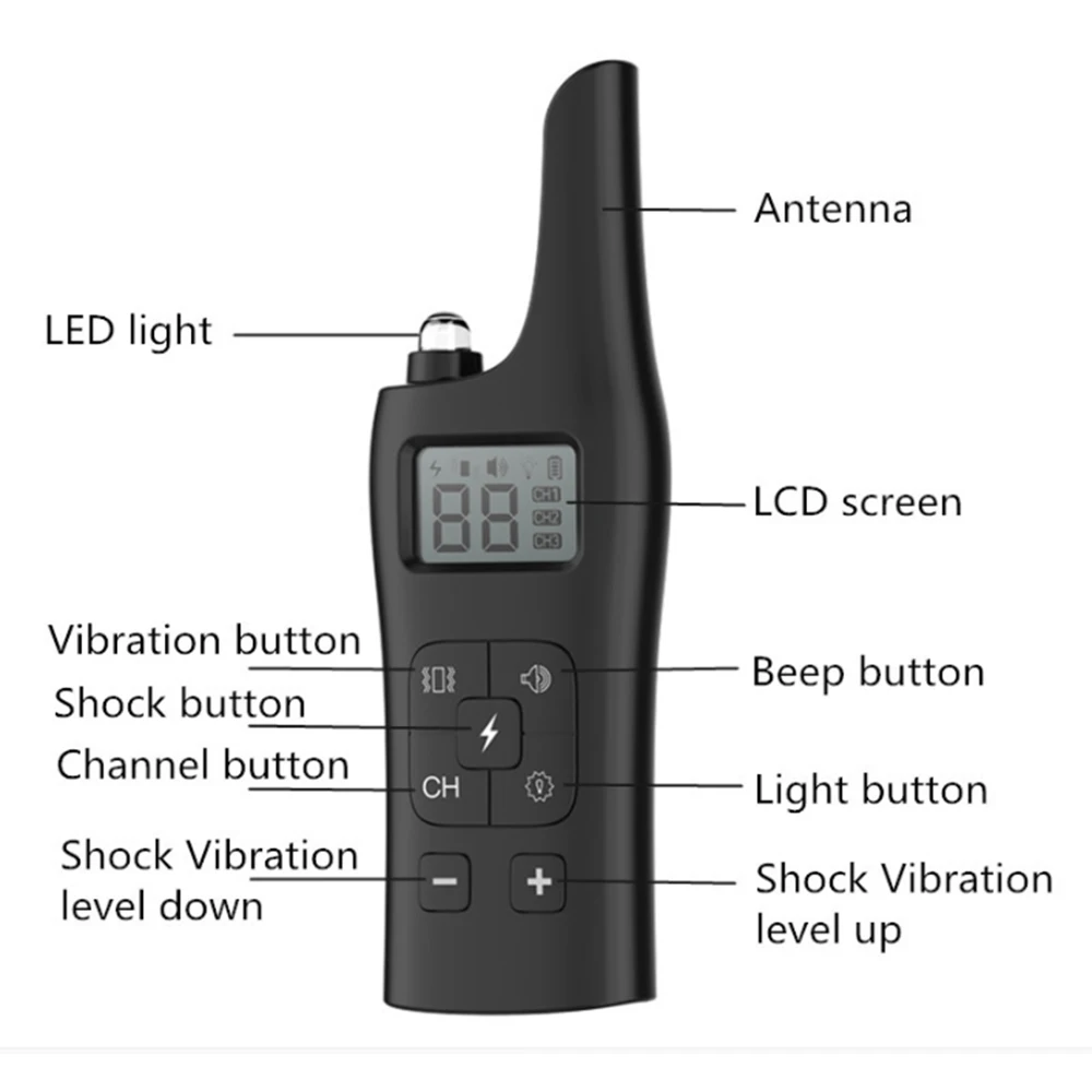 Электрический ошейник для дрессировки собак, водонепроницаемый перезаряжаемый ошейник с пультом дистанционного управления и ЖК-дисплеем для всех размеров, ошейники для фиксации кора 800 м