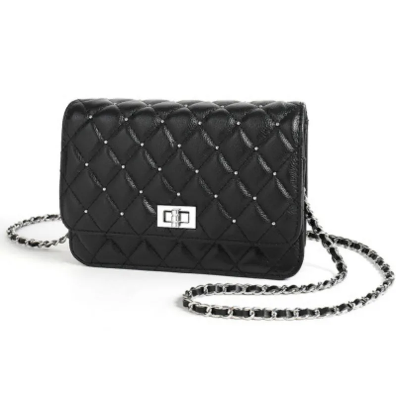 

Natural Cowhide Leather Bag 2020 New Small Fragrance Wind Ringer Single Shoulder Diagonal Cross bag