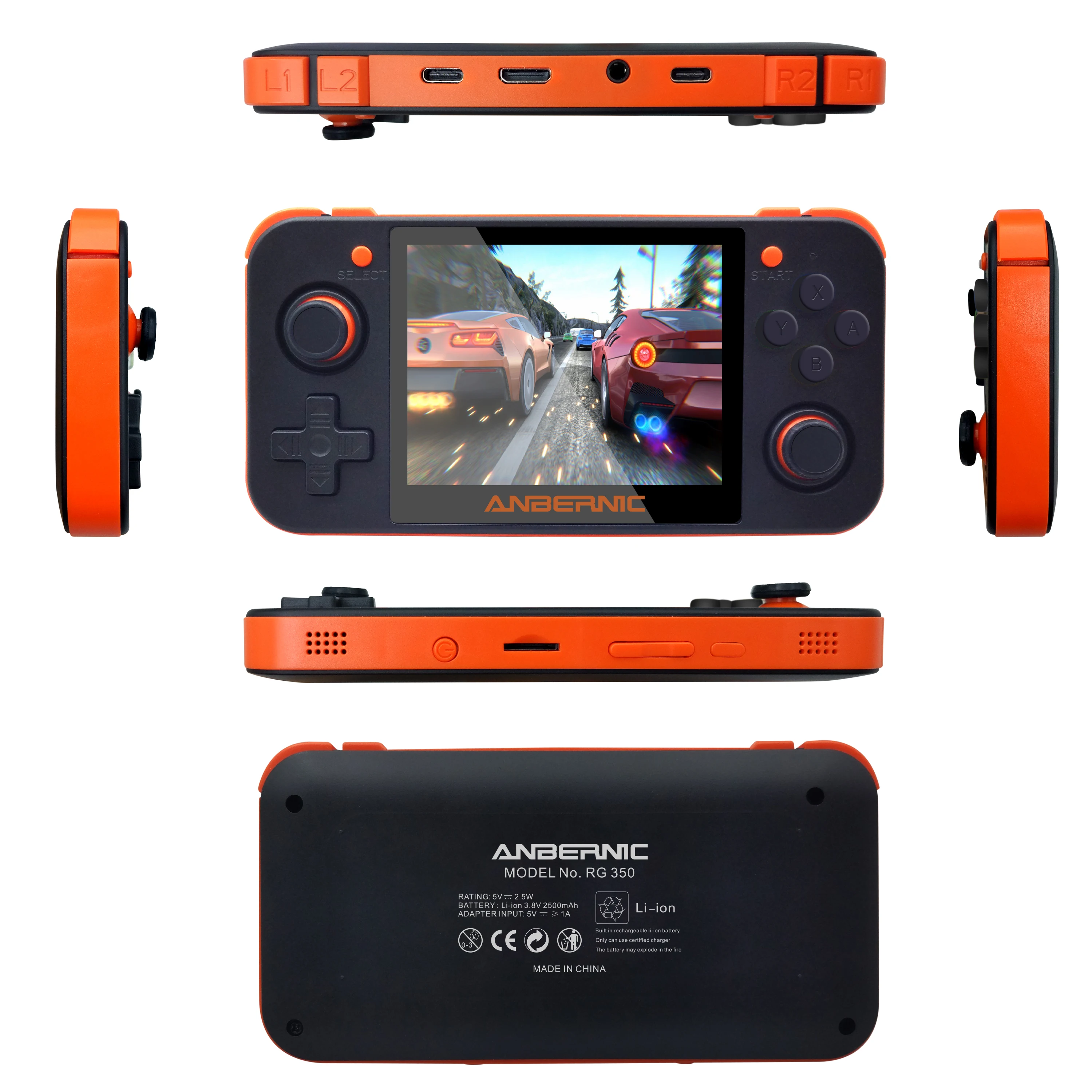Новинка ANBERNIC RG350 IPS Ретро игры видео обновление игровой консоли ps1 игра 64bit opendingux 3 5
