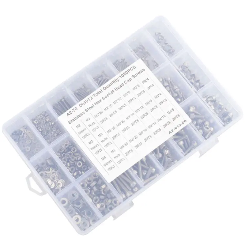 Stainless Steel Button Head Socket Cap Screws Assortment Kit
