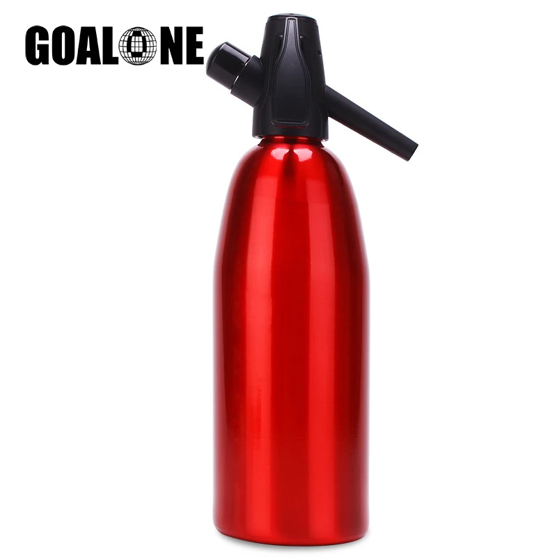 GOALONE 1L Aluminum Alloy Soda Siphon Professional Soda Sparkling Water Maker with Pressure Regulator for Juice Drinks Cocktails