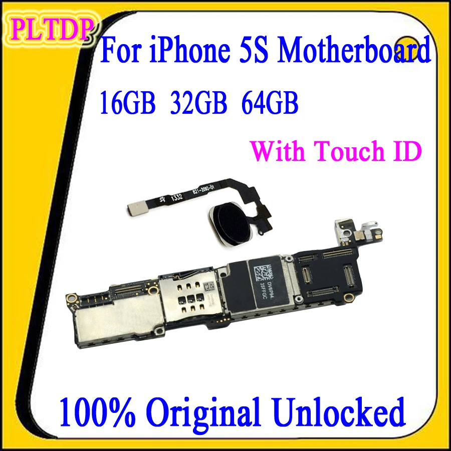 Хорошее тестирование, для iphone 5S материнская плата с/без Touch ID, оригинальная Заводская Разблокировка для iphone 5S материнская плата
