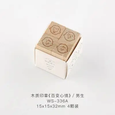 Boys 1 компл. Милые смайлики фигурные штампы для скрапбукинга мини деревянные резиновые Девочки Мальчики стандартные пули журнал расходные материалы для печатей Kawaii - Цвет: Boys
